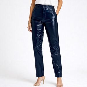 Abercrombie & Fitch Navy Faux Leather Pants Women’s Size 25 High Rise Straight